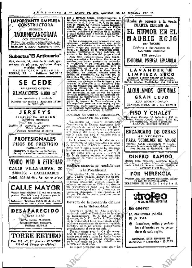 ABC MADRID 14-01-1972 página 16