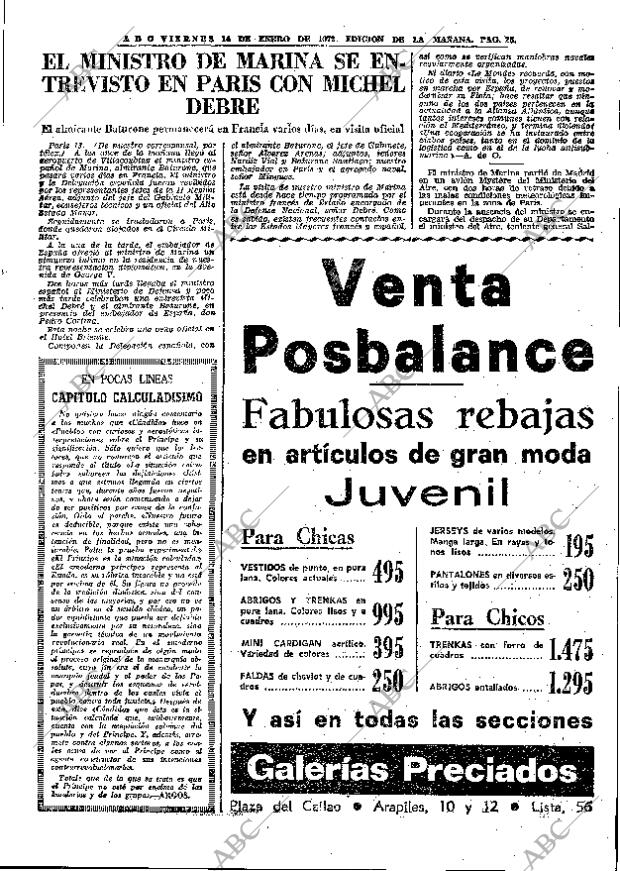 ABC MADRID 14-01-1972 página 25