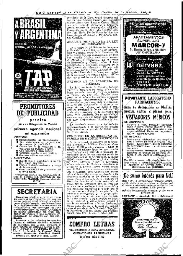 ABC MADRID 15-01-1972 página 44