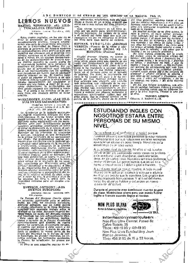 ABC MADRID 16-01-1972 página 51