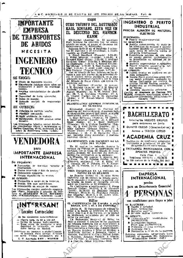 ABC MADRID 16-01-1972 página 68