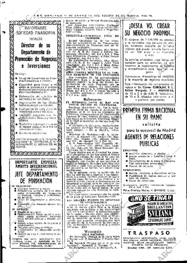 ABC MADRID 16-01-1972 página 70