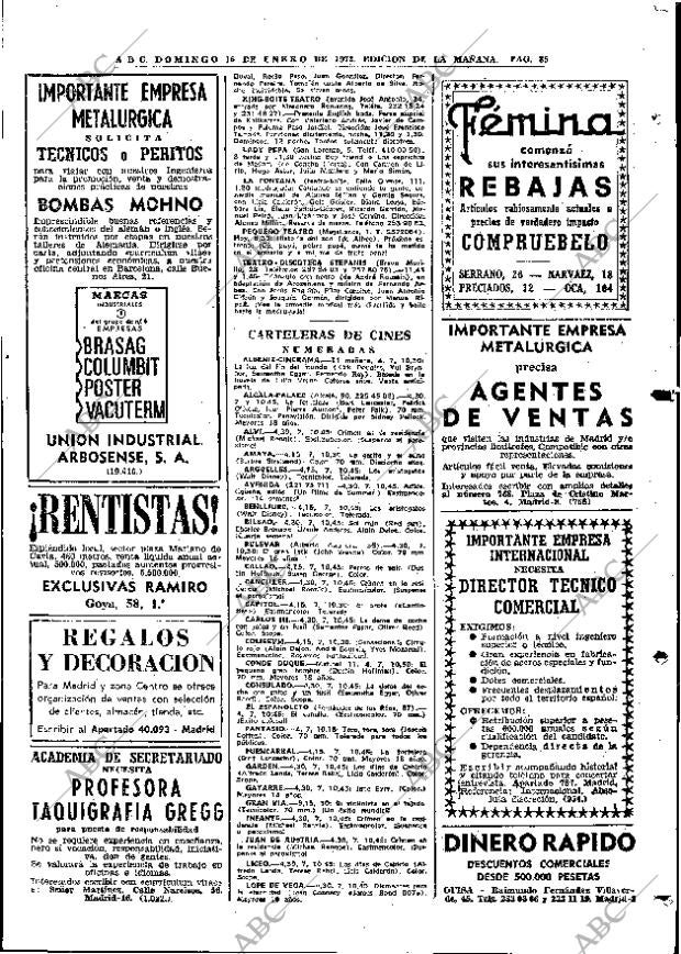 ABC MADRID 16-01-1972 página 85