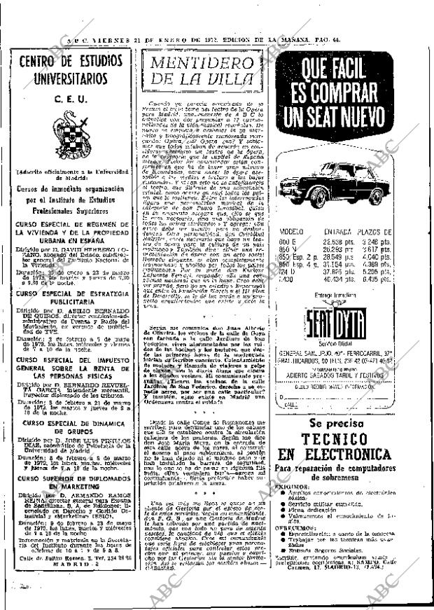 ABC MADRID 21-01-1972 página 44