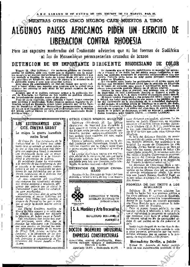 ABC MADRID 22-01-1972 página 27