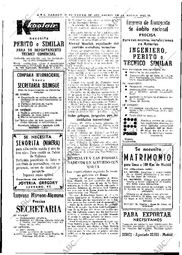 ABC MADRID 22-01-1972 página 28