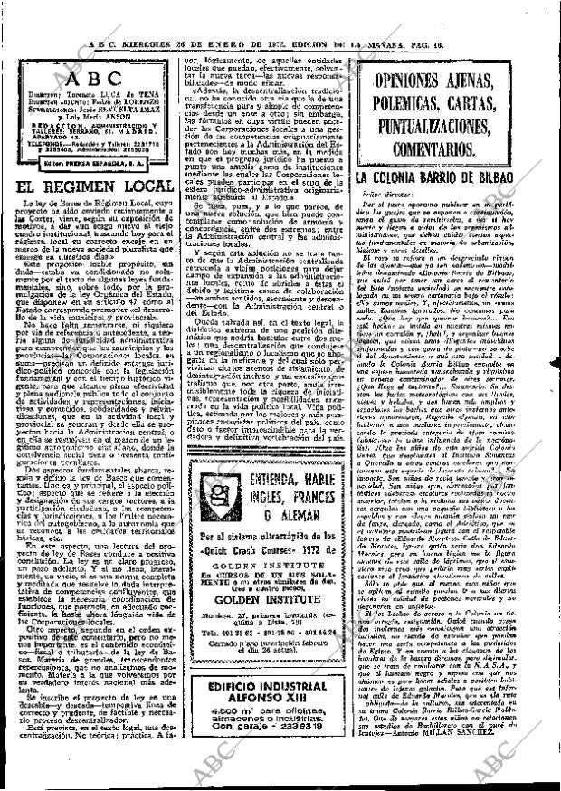 ABC MADRID 26-01-1972 página 16