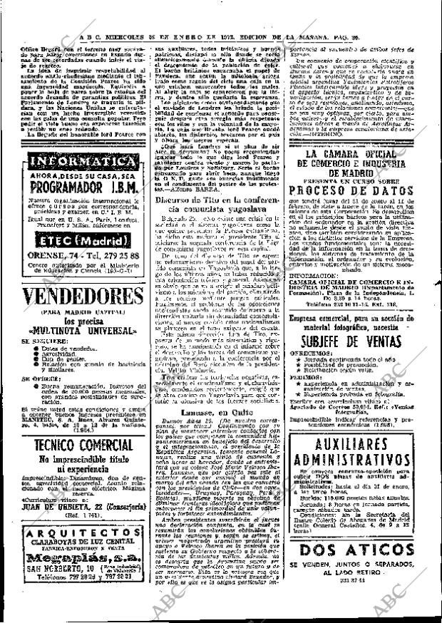 ABC MADRID 26-01-1972 página 20