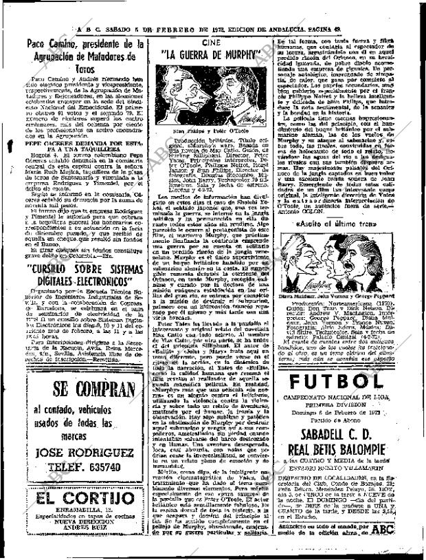 ABC SEVILLA 05-02-1972 página 49