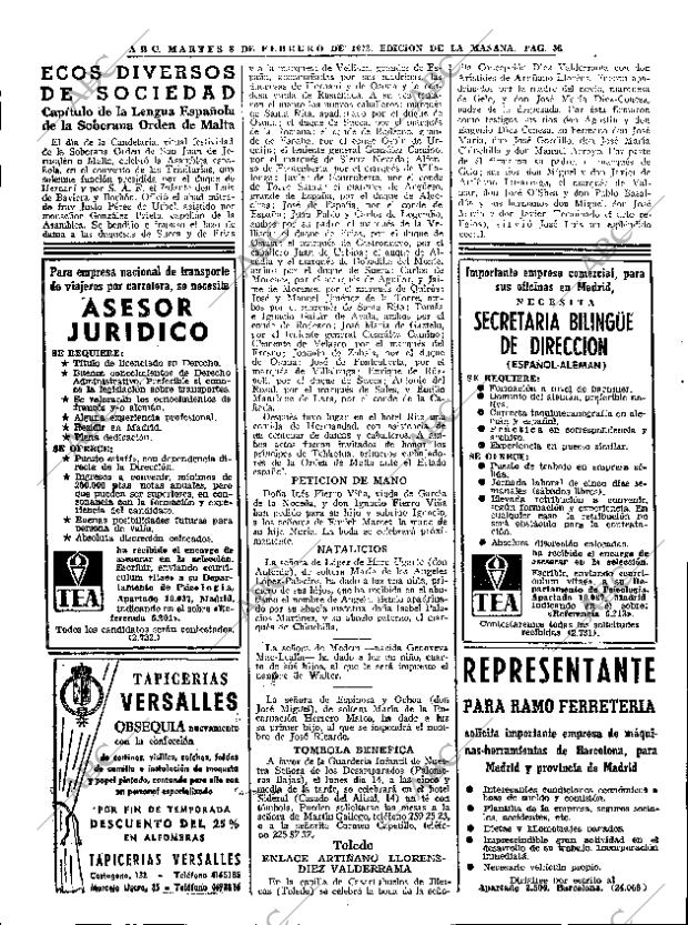 ABC MADRID 08-02-1972 página 36