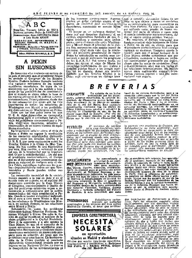 ABC MADRID 10-02-1972 página 16