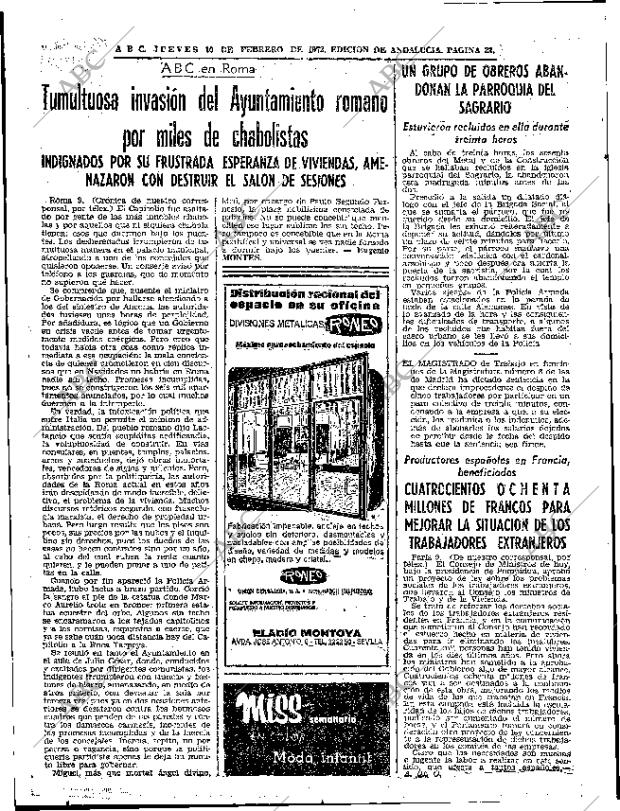 ABC SEVILLA 10-02-1972 página 22