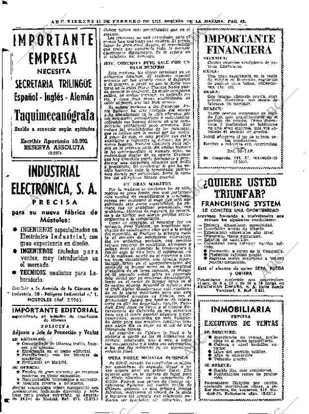 ABC MADRID 11-02-1972 página 62