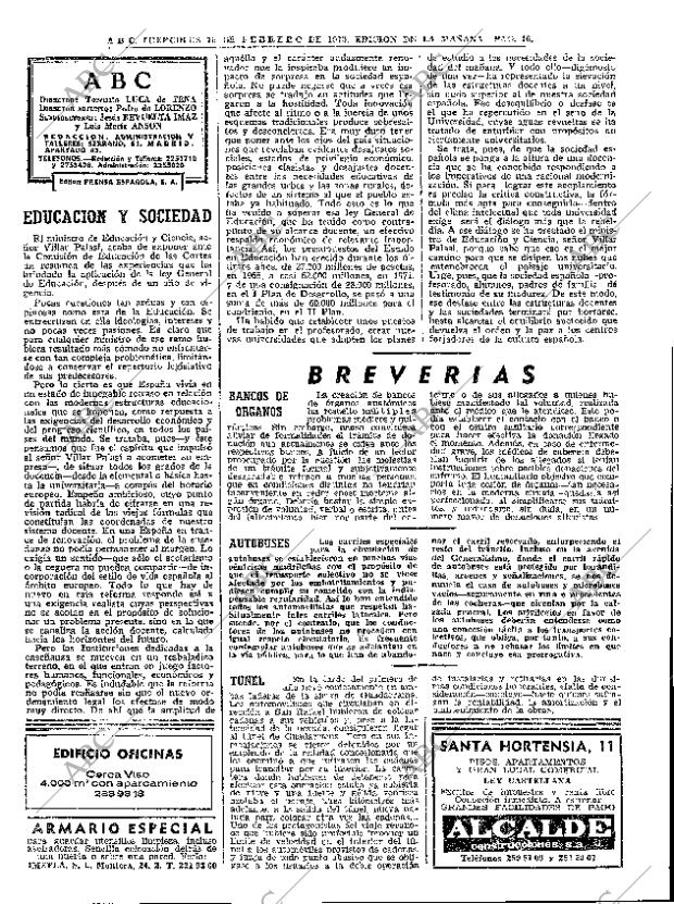 ABC MADRID 16-02-1972 página 16