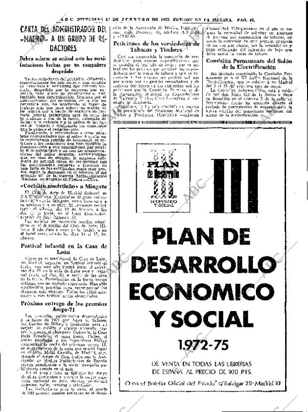 ABC MADRID 16-02-1972 página 41