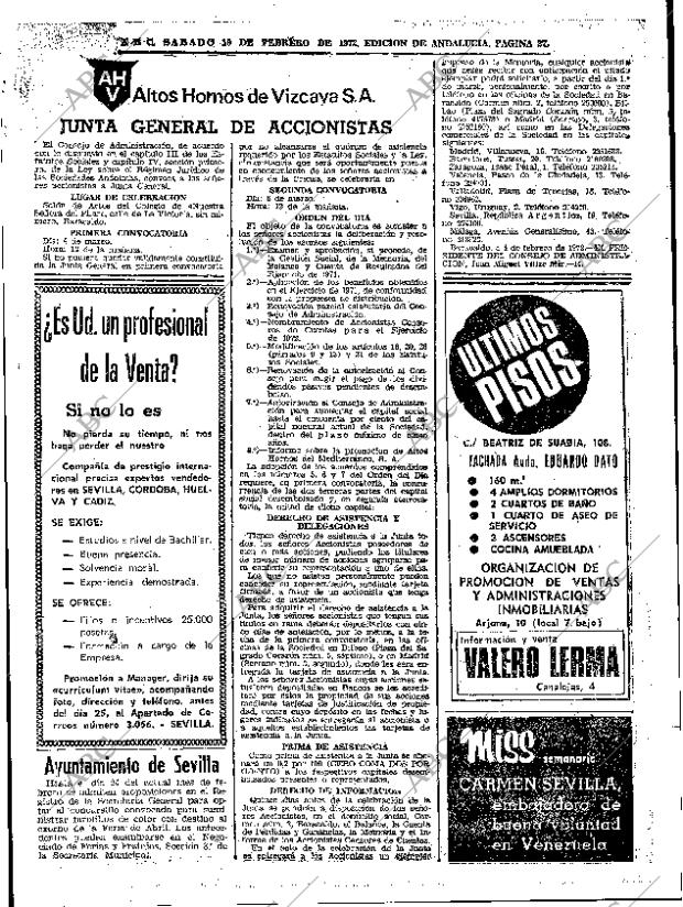 ABC SEVILLA 19-02-1972 página 27