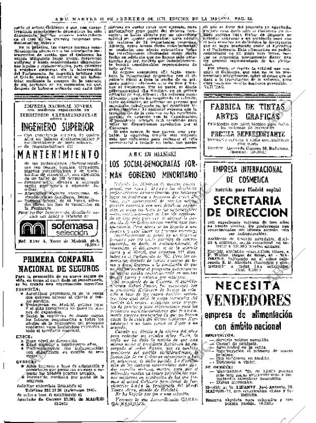 ABC MADRID 22-02-1972 página 22