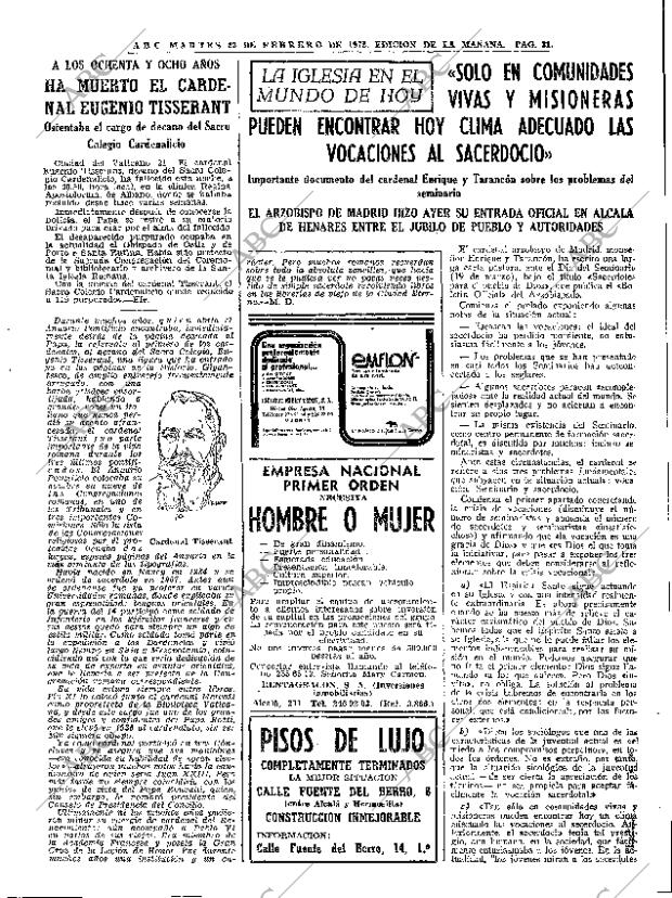 ABC MADRID 22-02-1972 página 31