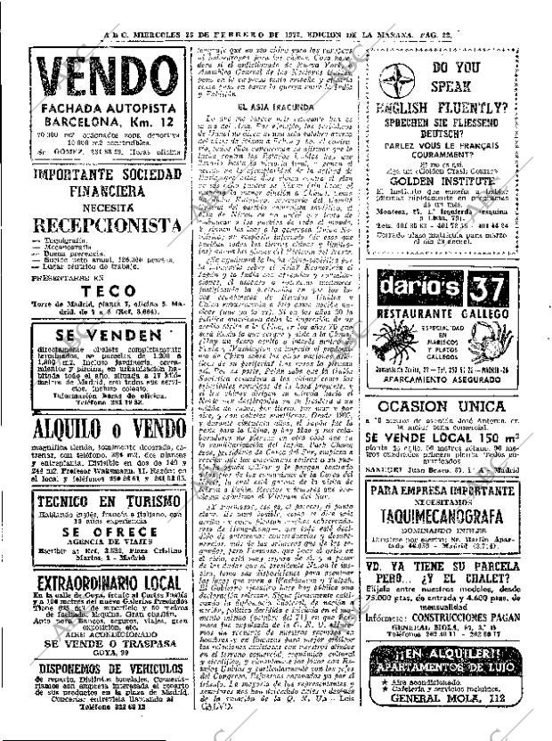 ABC MADRID 23-02-1972 página 22