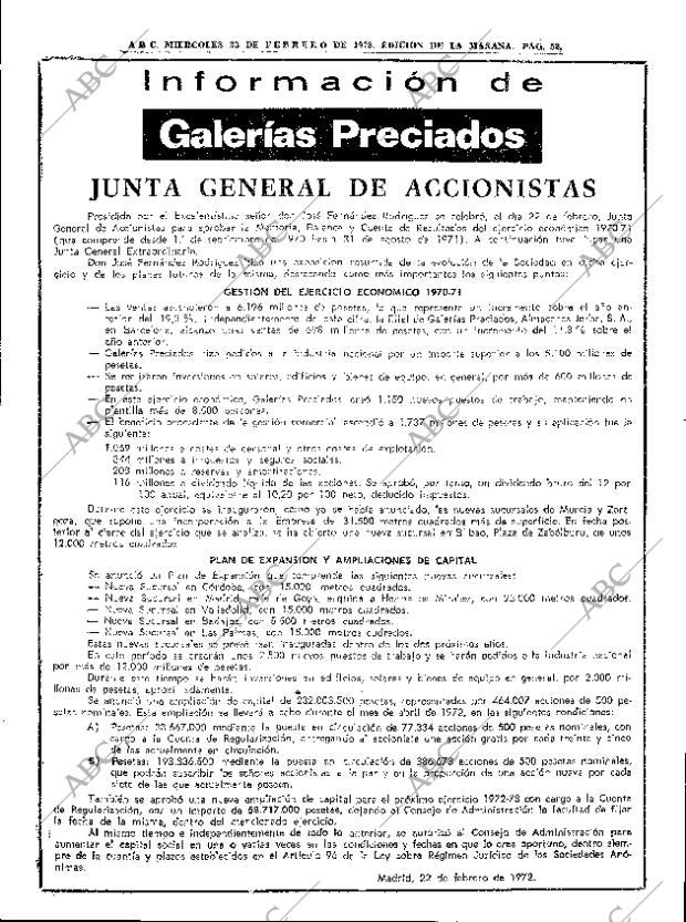 ABC MADRID 23-02-1972 página 52
