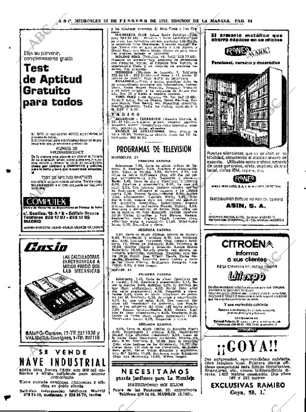 ABC MADRID 23-02-1972 página 84