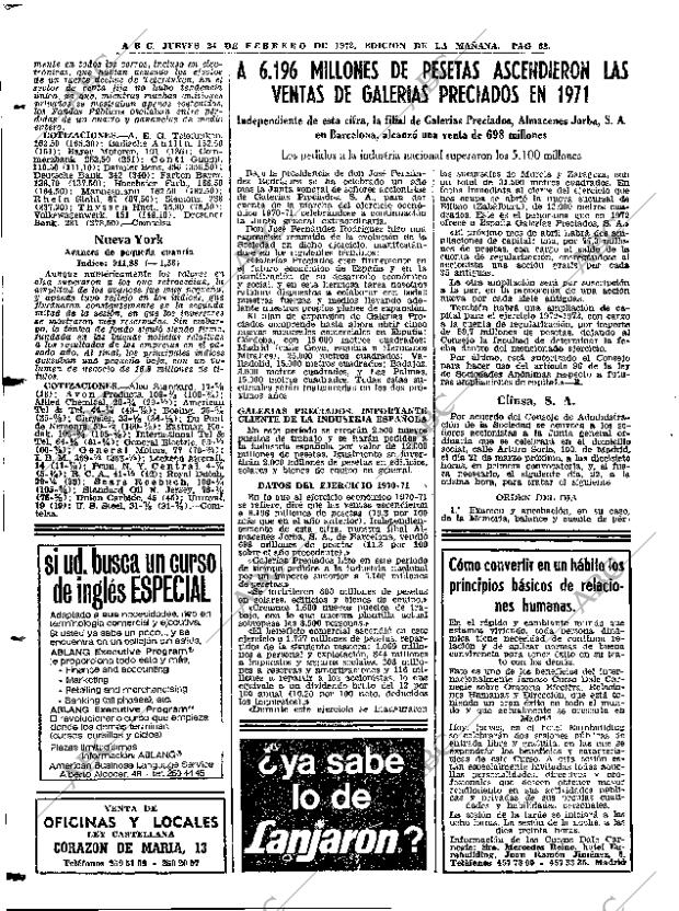 ABC MADRID 24-02-1972 página 62