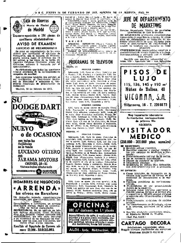 ABC MADRID 24-02-1972 página 84