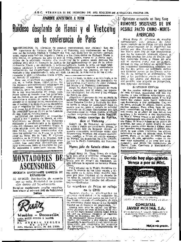 ABC SEVILLA 25-02-1972 página 100