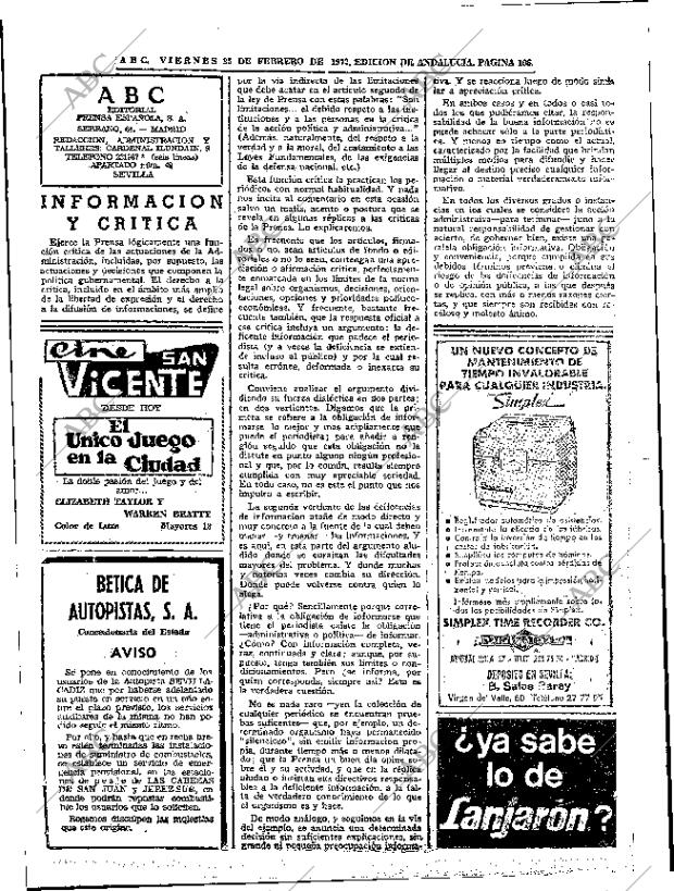 ABC SEVILLA 25-02-1972 página 106