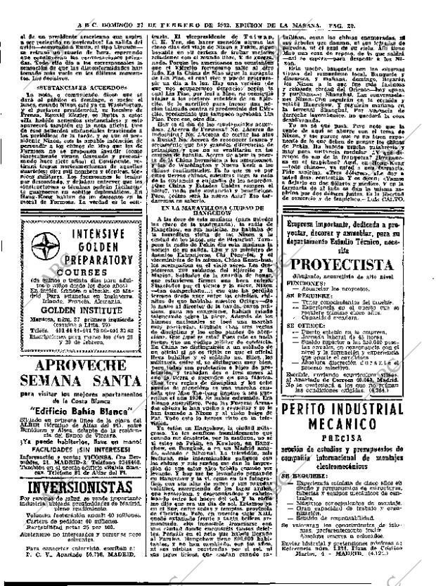 ABC MADRID 27-02-1972 página 20