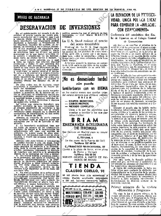 ABC MADRID 27-02-1972 página 61