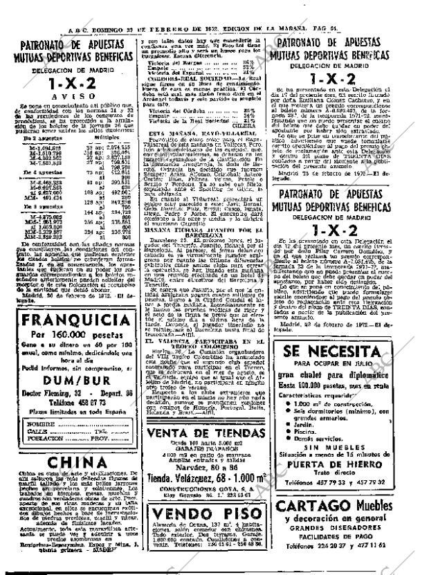 ABC MADRID 27-02-1972 página 64
