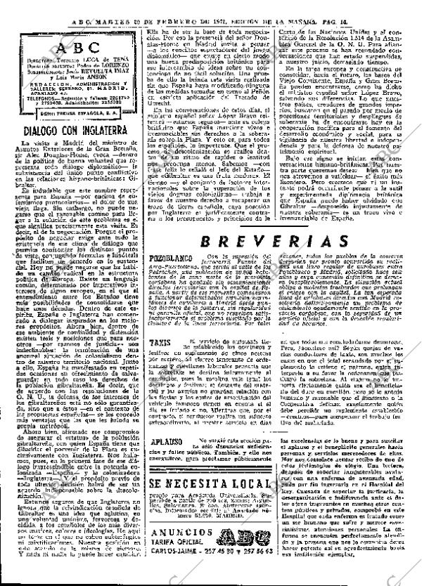 ABC MADRID 29-02-1972 página 16