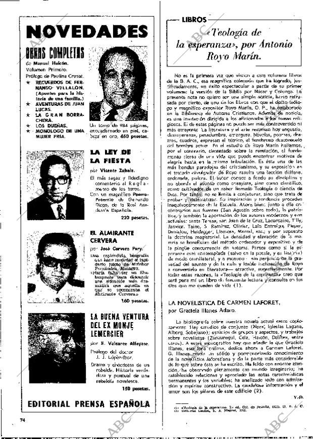 BLANCO Y NEGRO MADRID 04-03-1972 página 74