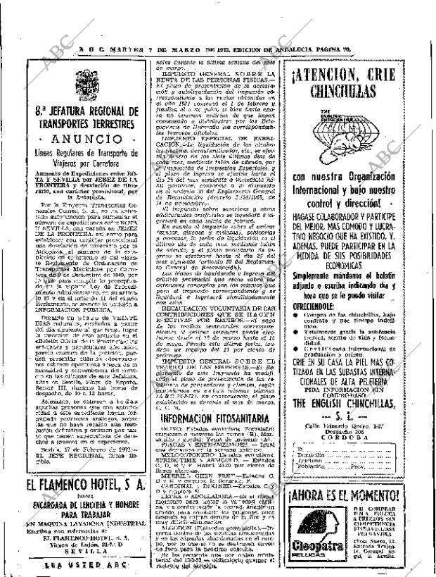 ABC SEVILLA 07-03-1972 página 70