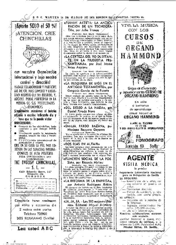 ABC SEVILLA 14-03-1972 página 68