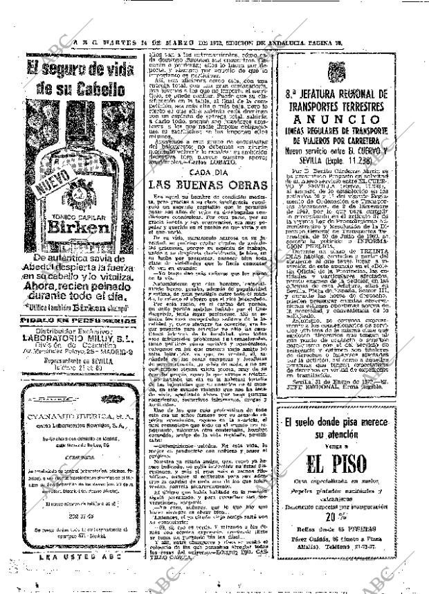 ABC SEVILLA 14-03-1972 página 70