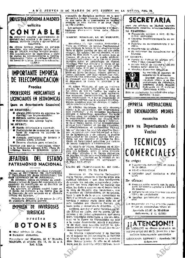 ABC MADRID 16-03-1972 página 90