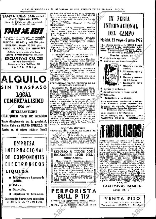 ABC MADRID 22-03-1972 página 70