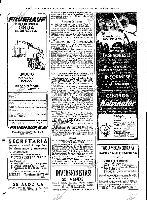 ABC MADRID 05-04-1972 página 72