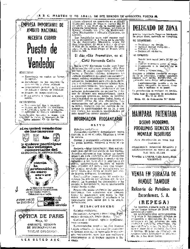 ABC SEVILLA 11-04-1972 página 54