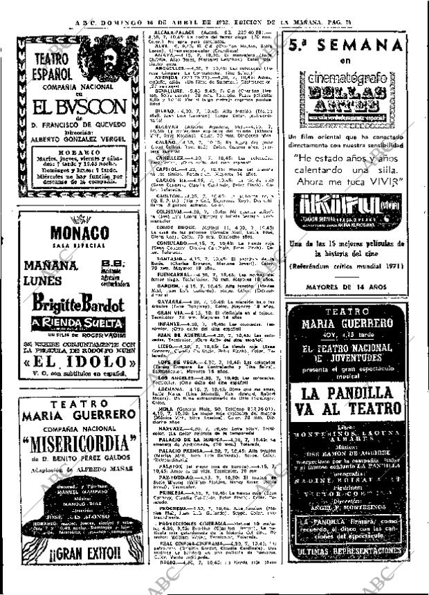 ABC MADRID 16-04-1972 página 78