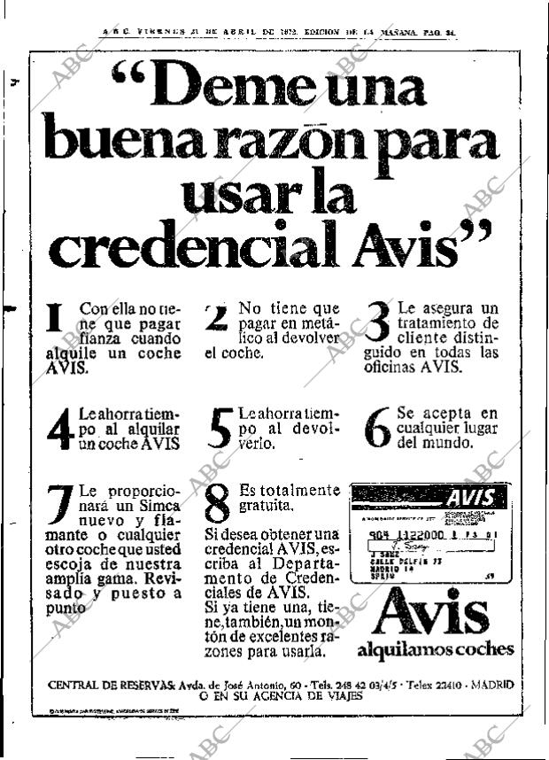 ABC MADRID 21-04-1972 página 84