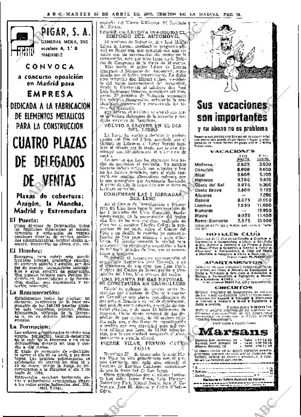 ABC MADRID 25-04-1972 página 58