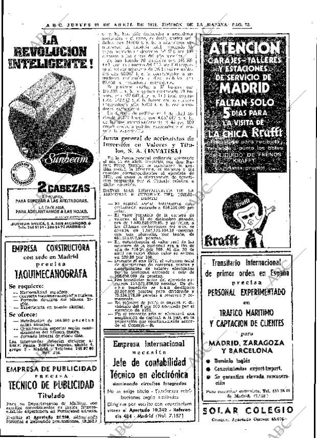 ABC MADRID 27-04-1972 página 72
