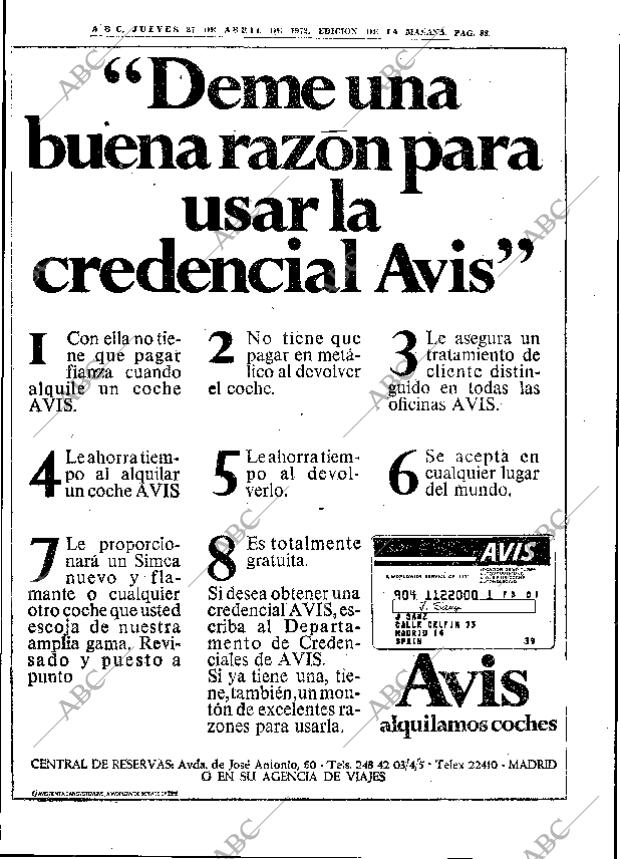 ABC MADRID 27-04-1972 página 88