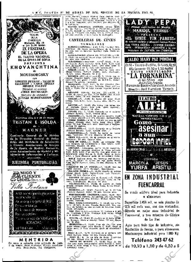 ABC MADRID 27-04-1972 página 98