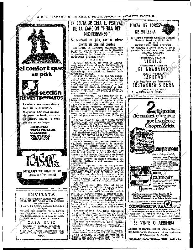 ABC SEVILLA 29-04-1972 página 70