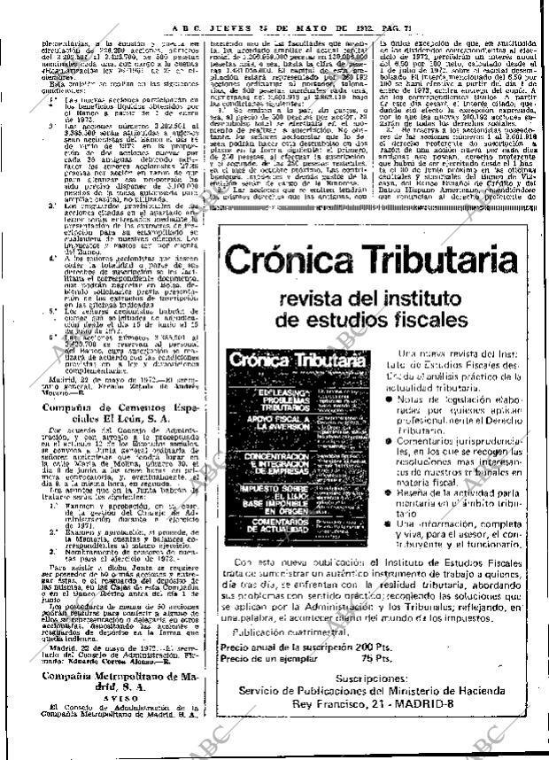 ABC MADRID 25-05-1972 página 71