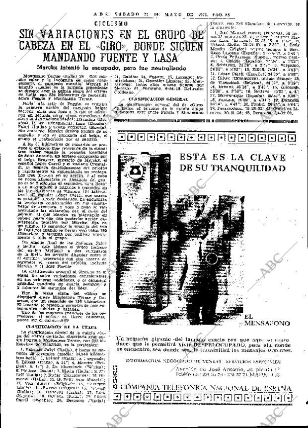 ABC MADRID 27-05-1972 página 85